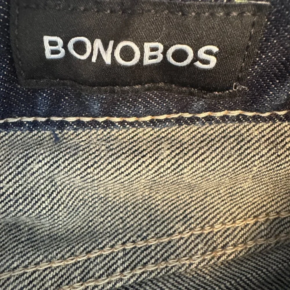 Bonobos Dark Blue Straight Jeans Organic Cotton Men's 31x30